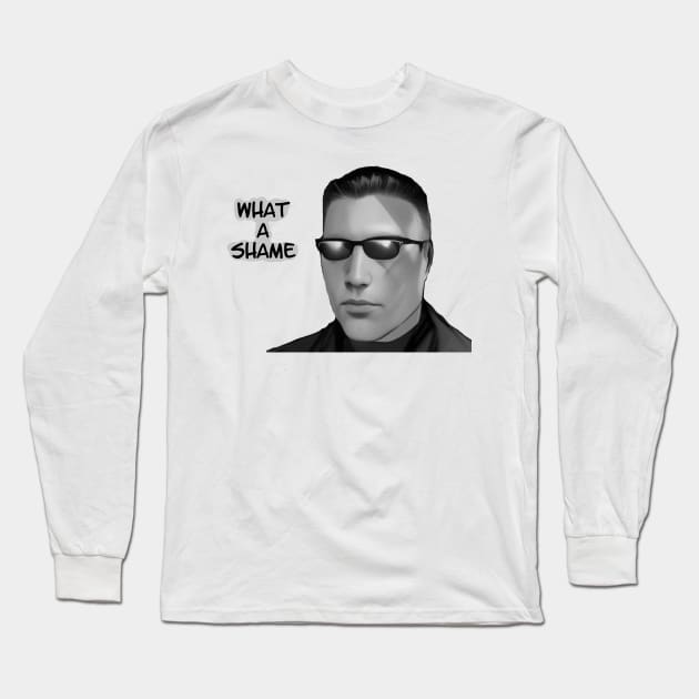 JC Denton what a shame Long Sleeve T-Shirt by mindworldz